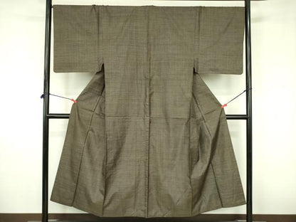 平和屋着物●男性　本場大島紬　アンサンブル　長羽織・長襦袢(袷)セット　100亀甲　総詰め　反端付き　正絹　逸品　DABF3643op