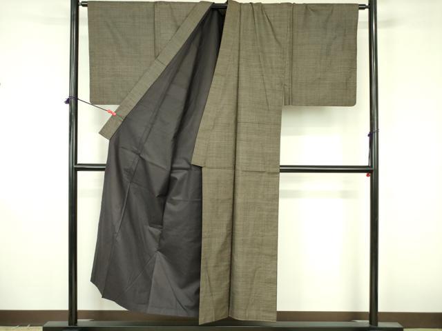 平和屋着物●男性　本場大島紬　アンサンブル　長羽織・長襦袢(袷)セット　100亀甲　総詰め　反端付き　正絹　逸品　DABF3643op