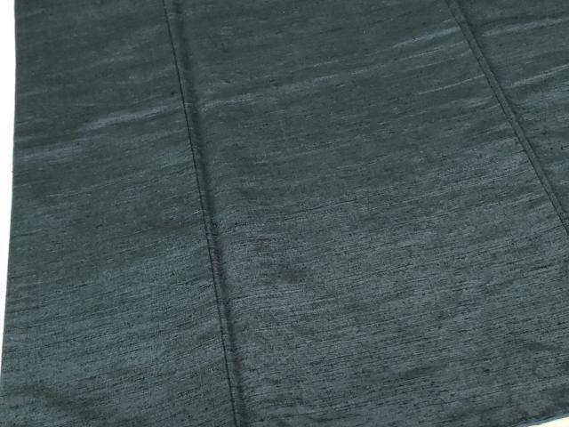 平和屋着物●男性　紬　アンサンブル　長羽織・長襦袢(無双仕立て)セット　鉄御納戸色　正絹　逸品　DABF3644op