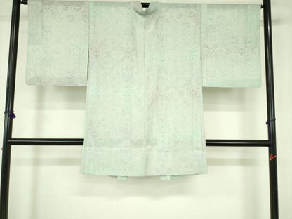 平和屋着物▽長羽織　スリーシーズン　春夏秋　塵除け　洋花唐草紋紗　正絹　逸品　DABF3647op