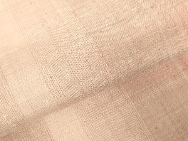 平和屋着物▽紅花紬　米沢　白根沢　単衣　間道　ロング丈　証紙付き　正絹　逸品　DABF3648op