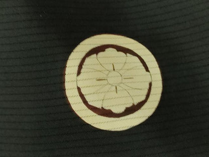 平和屋着物▽男性　黒紋付羽織　スリーシーズン　春夏秋　塵除け　絽　正絹　逸品　DABF3651op