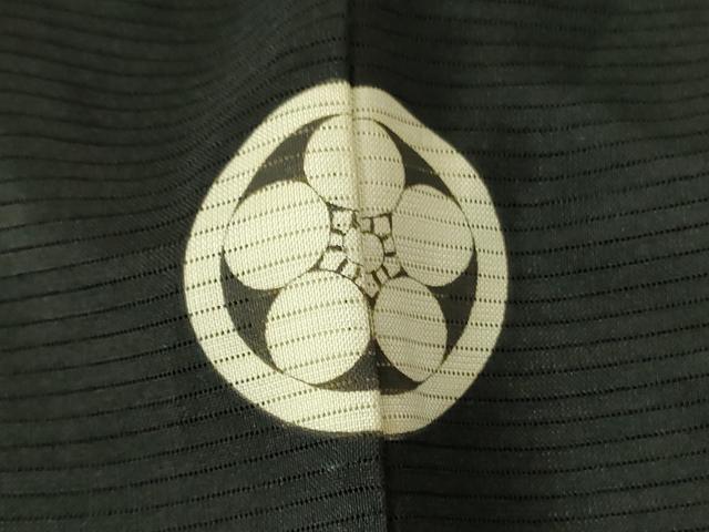 平和屋着物▽男性　黒紋付羽織　スリーシーズン　春夏秋　塵除け　絽　正絹　逸品　DABF3654op