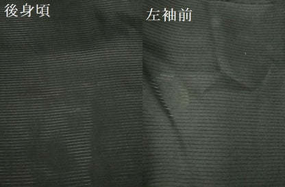 平和屋着物▽男性　黒紋付羽織　スリーシーズン　春夏秋　塵除け　絽　正絹　逸品　DABF3655op