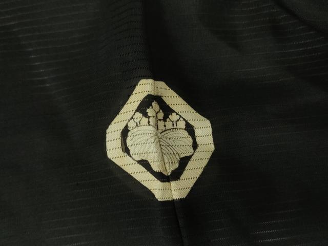 平和屋着物▽男性　黒紋付羽織　スリーシーズン　春夏秋　塵除け　絽　正絹　逸品　DABF3655op