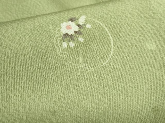 平和屋着物▽小紋　単衣　雪輪花文　洗える着物　未使用　DABF3658op