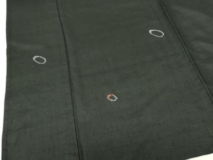 平和屋着物▽上質な紬　単衣　丸文　正絹　逸品　DABF3665op