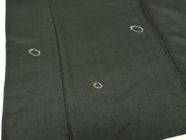 平和屋着物▽上質な紬　単衣　丸文　正絹　逸品　DABF3665op