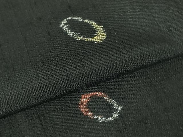 平和屋着物▽上質な紬　単衣　丸文　正絹　逸品　DABF3665op