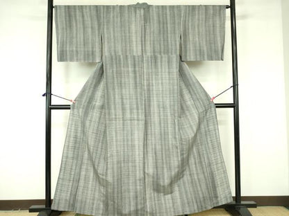 平和屋着物▽上質な紬　単衣　間道　正絹　逸品　DABF3667op