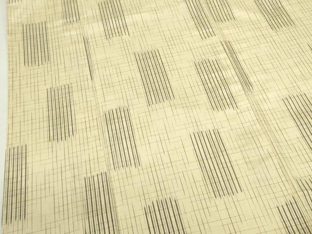 平和屋着物▽上質な紬　単衣　変わり間道　正絹　逸品　DABF3668op