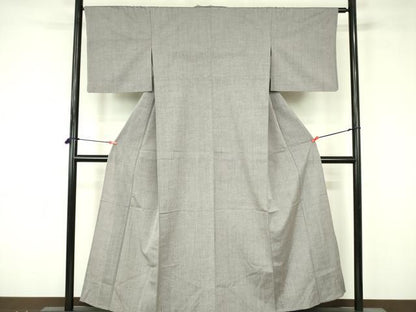 平和屋着物▽上質な紬　単衣　間道　正絹　逸品　DABF3672op
