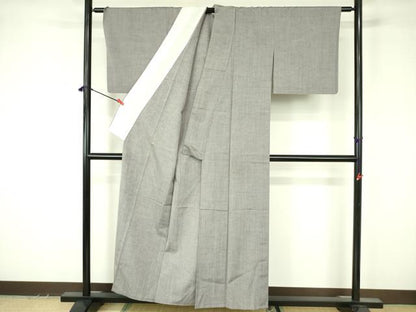 平和屋着物▽上質な紬　単衣　間道　正絹　逸品　DABF3672op