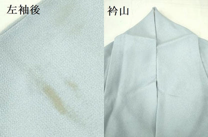 平和屋着物▽色無地　単衣　秘色色　鬼しぼ縮緬　さんび謹製　洗える着物　DABF3675op