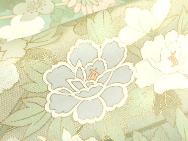 平和屋着物●訪問着　駒刺繍　枝梅　草花　暈し染め　金彩　正絹　逸品　DABF3679op