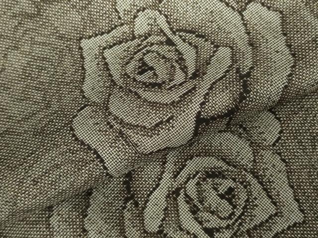 平和屋着物●本場大島紬　9マルキ　薔薇　バラ　そごう百貨店扱い　ロング丈　正絹　逸品　未使用　DABF3682op