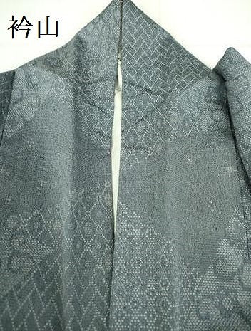 平和屋着物●上質なお召　160亀甲　切嵌花唐草文　正絹　逸品　DABF3683op