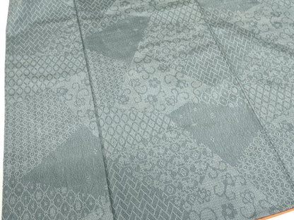 平和屋着物●上質なお召　160亀甲　切嵌花唐草文　正絹　逸品　DABF3683op