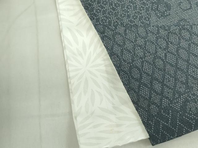 平和屋着物●上質なお召　160亀甲　切嵌花唐草文　正絹　逸品　DABF3683op