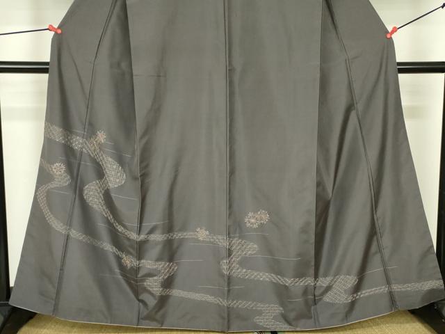 平和屋着物●本場大島紬　訪問着　刺し子　流水花文　正絹　逸品　DABF3686op