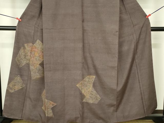 平和屋着物●中国三大刺繍　スワトウ刺繍　汕頭刺繍　総刺繍　訪問着　紬地　幾何学鳳凰花文　正絹　逸品　DABF3687op