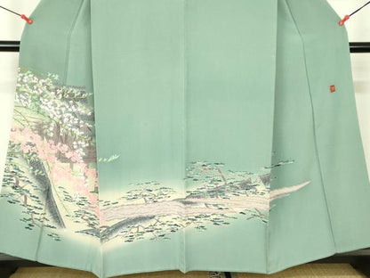平和屋着物●本場加賀友禅作家　杉浦伸　色留袖　風景花文　暈し染め　正絹　逸品　DABF3689op