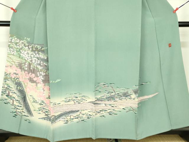平和屋着物●本場加賀友禅作家　杉浦伸　色留袖　風景花文　暈し染め　正絹　逸品　DABF3689op