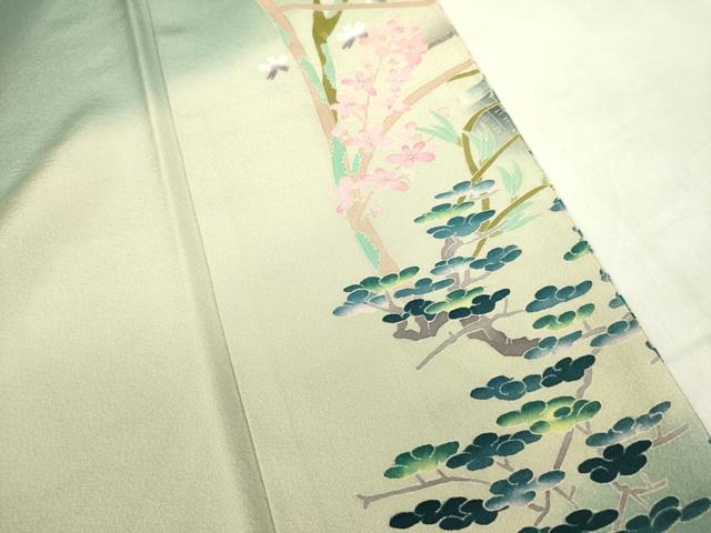 平和屋着物●本場加賀友禅作家　杉浦伸　色留袖　風景花文　暈し染め　正絹　逸品　DABF3689op