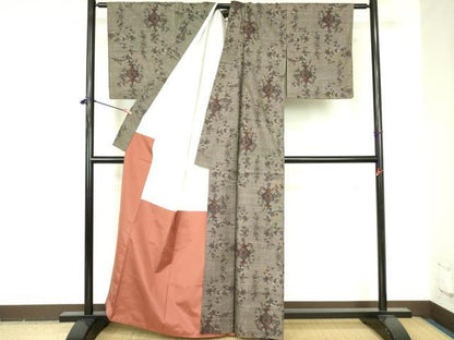 平和屋着物●本場大島紬　9マルキ　陶器花文　正絹　逸品　DABF3690op