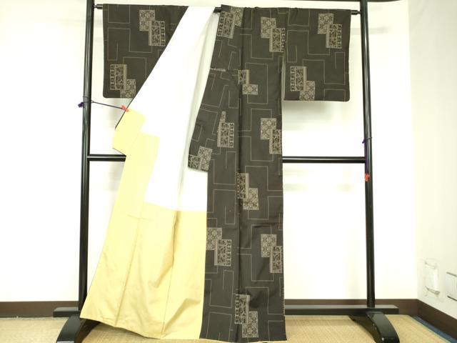 平和屋着物●本場大島紬　7マルキ　色紙花文　正絹　逸品　DABF3692op