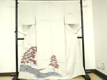 平和屋着物●訪問着　風景文　暈し染め　正絹　逸品　DABF3693op