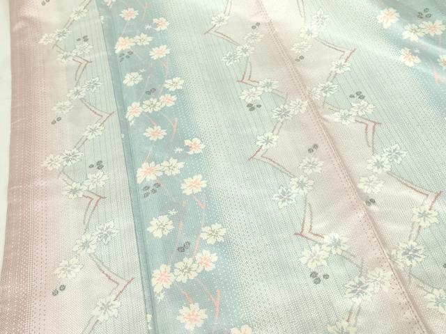 平和屋着物●本場大島紬　白大島　7マルキ　枝花　暈し染め　正絹　逸品　DABF3695op