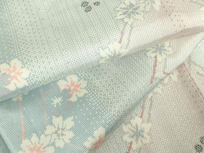 平和屋着物●本場大島紬　白大島　7マルキ　枝花　暈し染め　正絹　逸品　DABF3695op