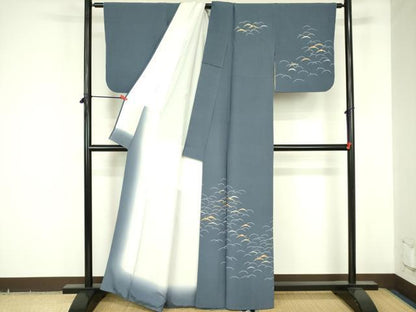 平和屋着物●訪問着　雪芝花文　金彩　正絹　逸品　DABF3696op