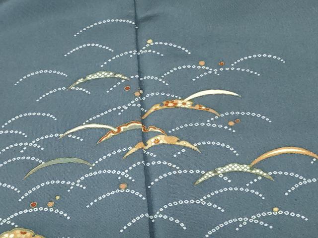 平和屋着物●訪問着　雪芝花文　金彩　正絹　逸品　DABF3696op