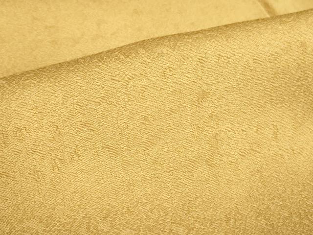 平和屋着物●螺鈿作家　甲斐泰造監修　色無地　花唐草地紋　飴色　正絹　逸品　未使用　DABF3700op