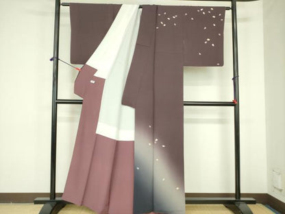 平和屋着物●十日町友禅作家　あらい義風　訪問着　舞桜　暈し染め　正絹　逸品　DABF3701op