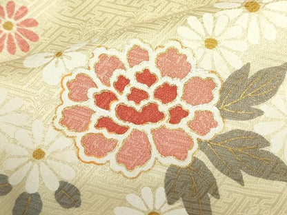 平和屋着物●訪問着　駒刺繍　舞蝶花文　金彩　正絹　逸品　未使用　DABF3703op