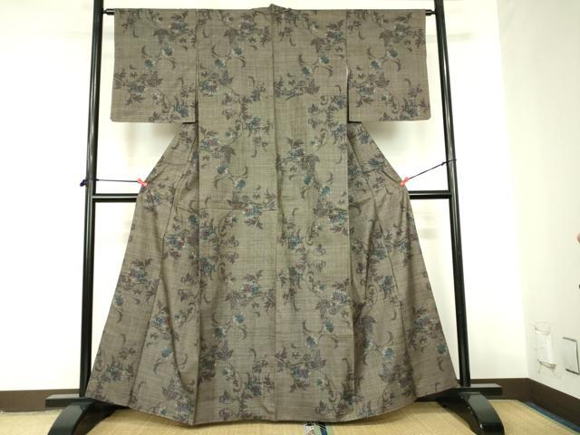 平和屋着物●本場大島紬　7マルキ　草花　正絹　逸品　DABF3706op