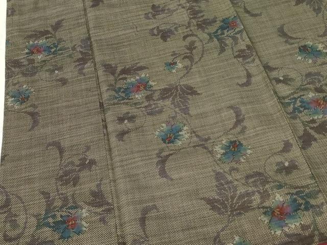 平和屋着物●本場大島紬　7マルキ　草花　正絹　逸品　DABF3706op