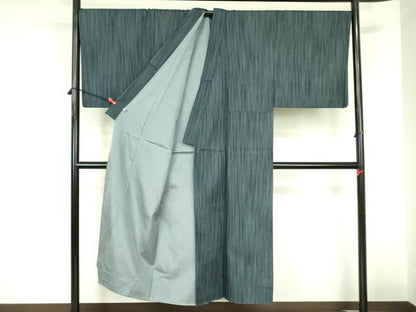 平和屋着物●男性　紬　間道　正絹　逸品　DABF3707op