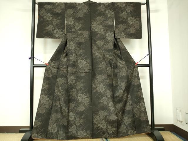 平和屋着物●本場大島紬　草花　正絹　逸品　DABF3708op