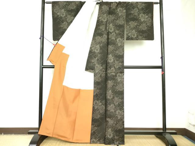 平和屋着物●本場大島紬　草花　正絹　逸品　DABF3708op