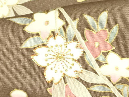 平和屋着物●創業460年・千總　訪問着　駒刺繍　枝垂れ桜　草花文　金彩　そごう百貨店扱い　正絹　逸品　DABF3709op