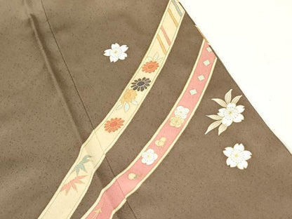 平和屋着物●創業460年・千總　訪問着　駒刺繍　枝垂れ桜　草花文　金彩　そごう百貨店扱い　正絹　逸品　DABF3709op