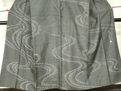 平和屋着物●訪問着　江戸小紋　内田秀一　角通し　流水文　正絹　逸品　DABF3710op