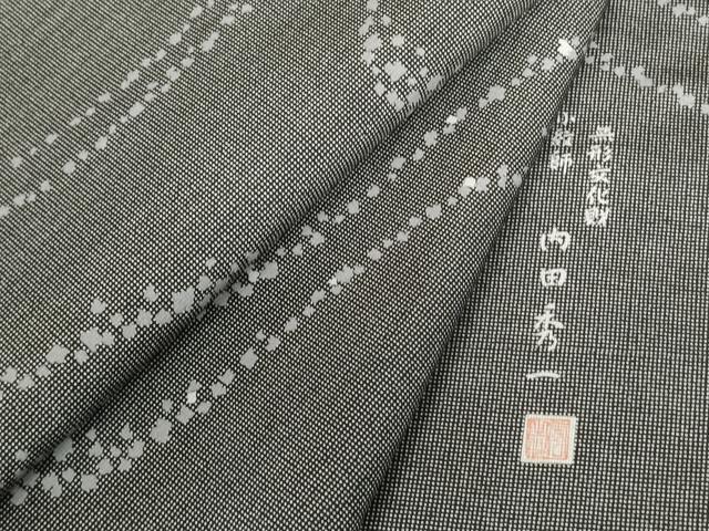 平和屋着物●訪問着　江戸小紋　内田秀一　角通し　流水文　正絹　逸品　DABF3710op