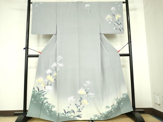 平和屋着物●十日町友禅作家　阿部佳雪　訪問着　草花　暈し染め　正絹　逸品　DABF3713op