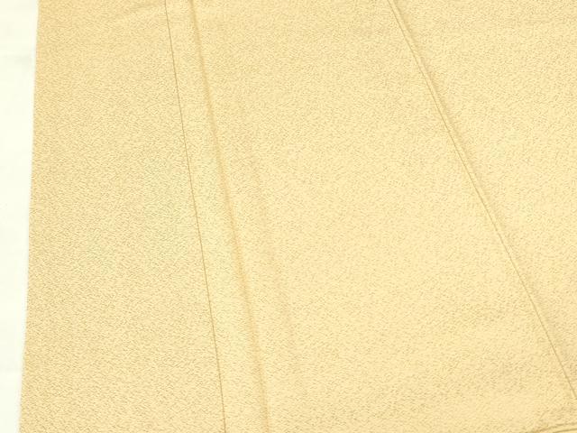 平和屋着物●上質な色無地　霞地紋　蜂蜜色　正絹　逸品　DABF3719op