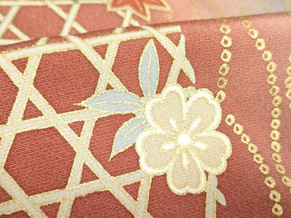 平和屋着物●上質な小紋　立涌花文　暈し染め　金彩　正絹　逸品　DABF3720op